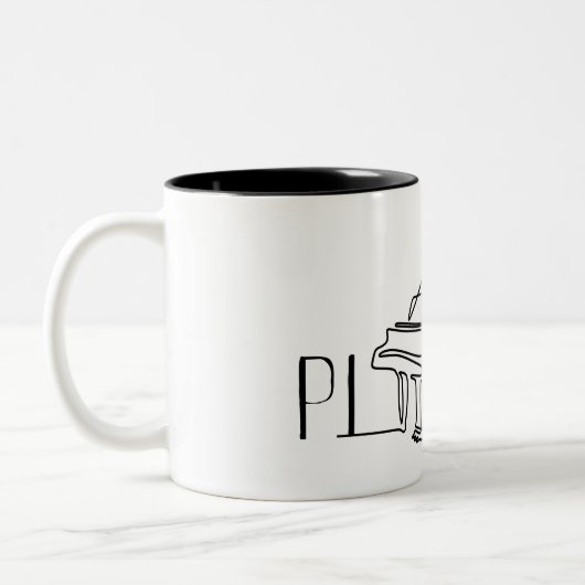 Piano voor pianist tweekleurige koffiemok (Links)