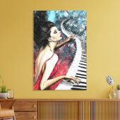 Piano Vrouw Canvas Print (Insitu (Woonkamer))