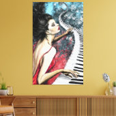 Piano Vrouw Canvas Print (Insitu (Woonkamer))