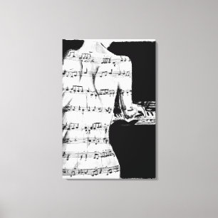 Piano Vrouw Canvas Print Muziek Fantasie