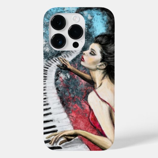 Piano Vrouw iPhone Case (Achterkant)