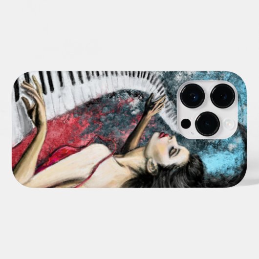 Piano Vrouw iPhone Case (Achterkant (horizontaal))