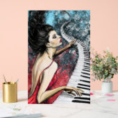 Piano Vrouw Kunst het Schilderen Acryl Teken Bord (Huwelijk)