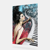 Piano Vrouw Kunst het Schilderen Acryl Teken Bord (Hoek)