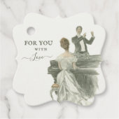  Piano Vrouw Schets Gift Label (Voorkant)