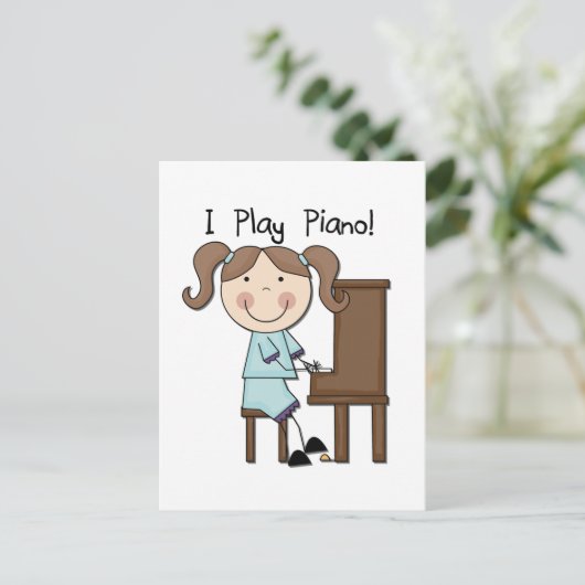 Piano - Vrouw Tshirts en cadeaus Briefkaart (Staand voorkant)