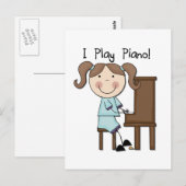 Piano - Vrouw Tshirts en cadeaus Briefkaart (Voorkant / Achterkant)