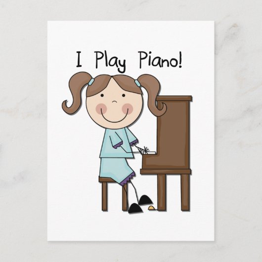 Piano - Vrouw Tshirts en cadeaus Briefkaart (Voorkant)