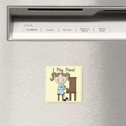 Piano - Vrouw Tshirts en cadeaus Magneet (Insitu (Vaatwasser))