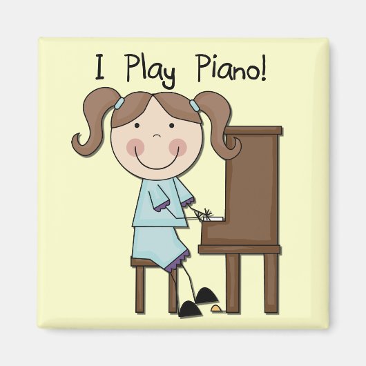 Piano - Vrouw Tshirts en cadeaus Magneet (Voorkant)