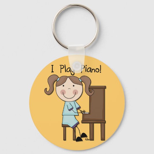 Piano - Vrouw Tshirts en cadeaus Sleutelhanger (Voorkant)