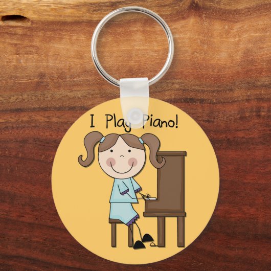 Piano - Vrouw Tshirts en cadeaus Sleutelhanger (Voorkant)