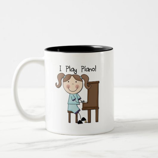 Piano - Vrouw Tshirts en cadeaus Tweekleurige Koffiemok (Links)