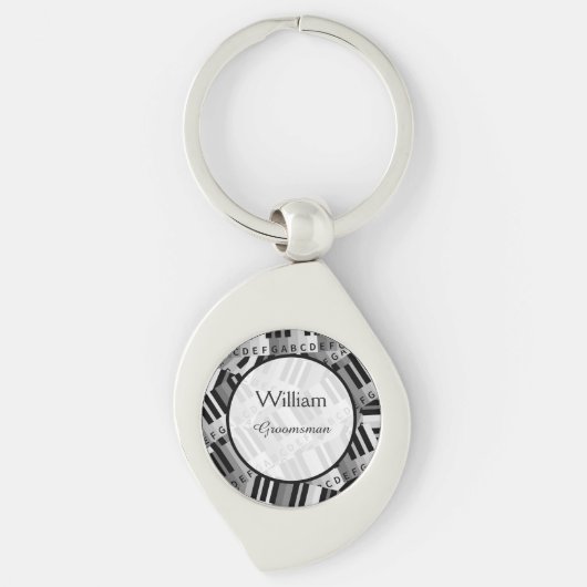 Piano Wedding Black en White Keepomwille Sleutelhanger (Voorkant)