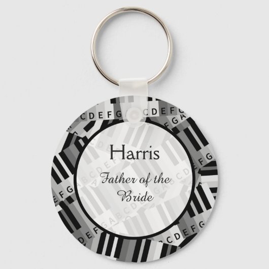 Piano Wedding Black en White Keepomwille Sleutelhanger (Voorkant)