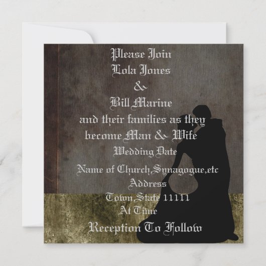  PIANO Wedding Invitation Antiek Kaart (Achterkant)