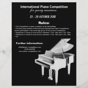 Piano-wedstrijd Flyer