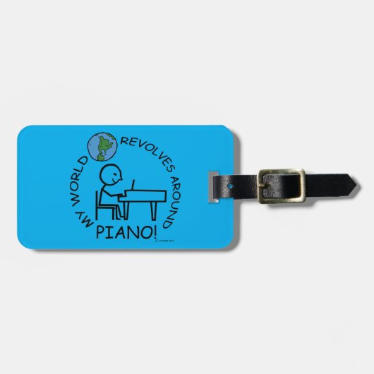 Piano - Wereld rond Bagagelabel (Voorkant horizontaal)