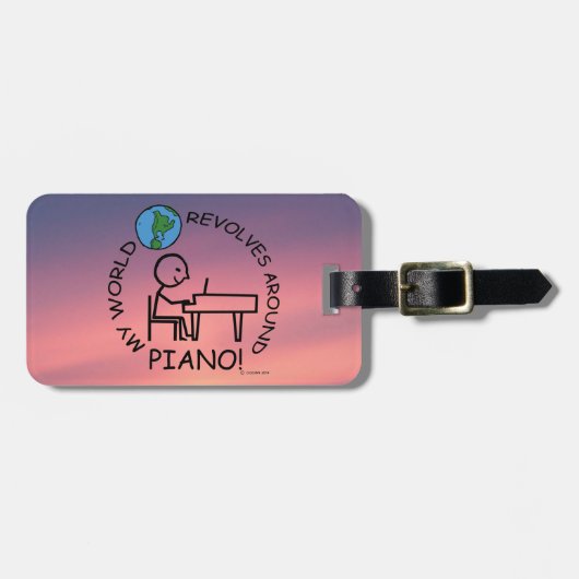 Piano - Wereld rond Bagagelabel (Voorkant horizontaal)