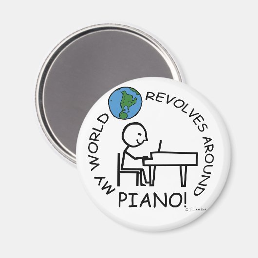Piano - Wereld rond Magneet (Voorkant / Achterkant)