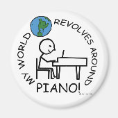 Piano - Wereld rond Magneet (Voorkant)