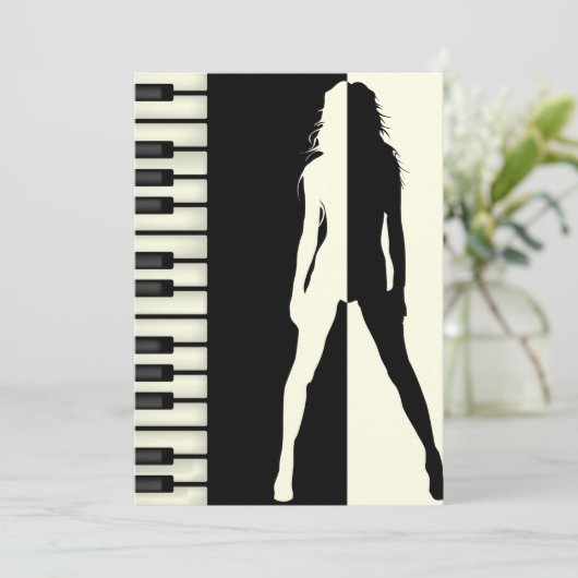 Piano Woman Kaart (Staand voorkant)