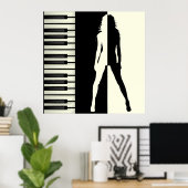 Piano Woman Poster (Thuiskantoor)