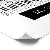 Piano Word Cloud Gift voor Piano Teacher Poster (Hoek)