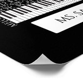 Piano Word Cloud Gift voor Piano Teacher Poster (Hoek)