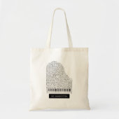 Piano Word Cloud Gift voor Piano Teacher Tote Bag (Voorkant)