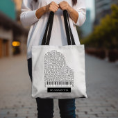 Piano Word Cloud Gift voor Piano Teacher Tote Bag
