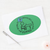 Piano - World revolves rond ovaal Sticker (Envelop)