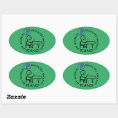 Piano - World revolves rond ovaal Sticker (Vel)