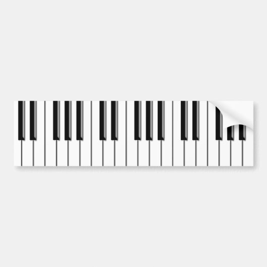 Piano Zwart en Wit Bumpersticker (Voorkant)