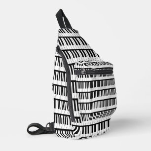 Piano Zwart En Witte Muzikant Instrument Sling Bag