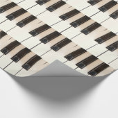 Piano Zwart Wit toetsen Cadeaupapier (Hoek)