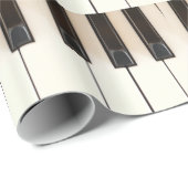 Piano Zwart Wit toetsen Cadeaupapier (Rol Hoek)