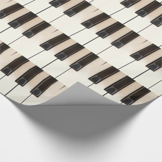 Piano Zwart Wit toetsen Gift Wrapping Papier (Hoek)
