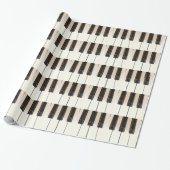 Piano Zwart Wit toetsen Gift Wrapping Papier (Uitgerold)