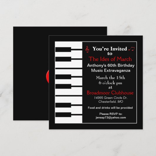 Pianobandenkaart Kaart (Voorkant / Achterkant)