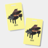 Pianocartoonillustratie Badge (Voor- en achterkant)