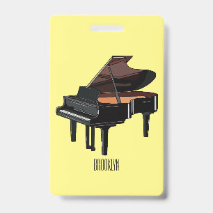 Pianocartoonillustratie Badge