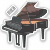 Pianocartoonillustratie Sticker (Voorkant)