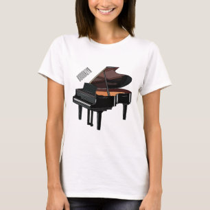 Pianocartoonillustratie T-shirt