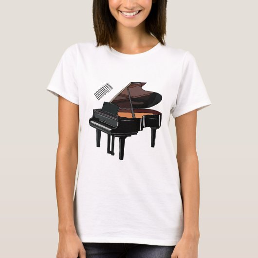 Pianocartoonillustratie T-shirt (Voorkant)