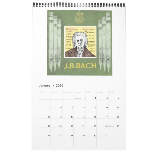 Pianocomponistenkalender Kalender (Jan 2026)