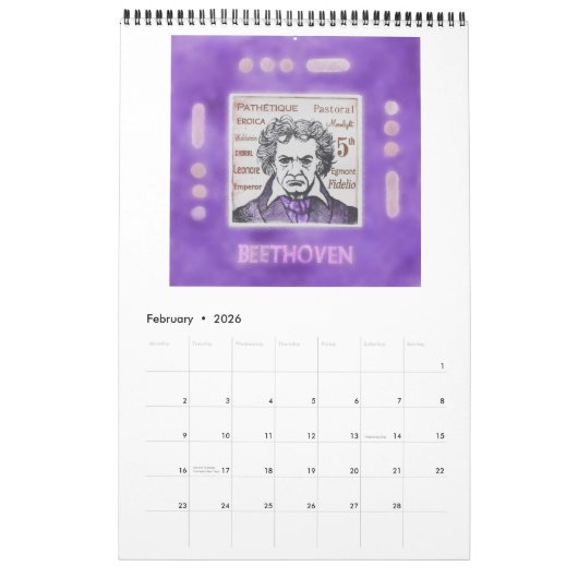 Pianocomponistenkalender Kalender (Feb 2026)