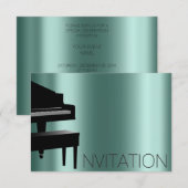 Pianoconcert Formeel minimalisme Vip Black Blauwgr Kaart (Voorkant / Achterkant)