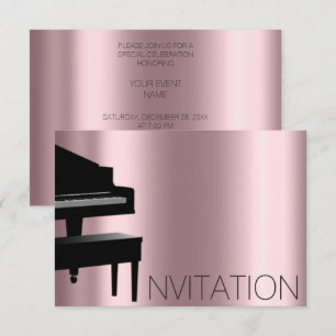 Pianoconcert Formeel minimalisme Vip Black Pink Kaart