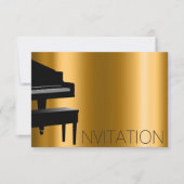 Pianoconcert Formeel minimalisme zwart goud Kaart (Voorkant)